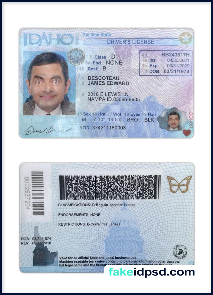 Actual Idaho DL [USA ID]