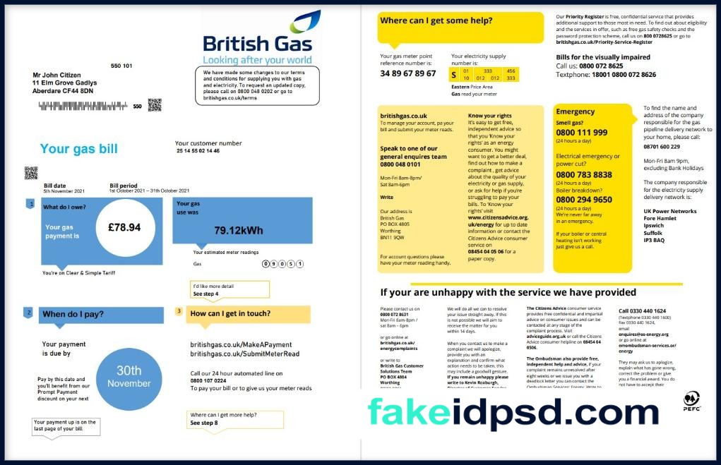Utility Bill [ Citi ] UK
