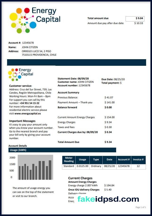 Utility Bill [Portugal]