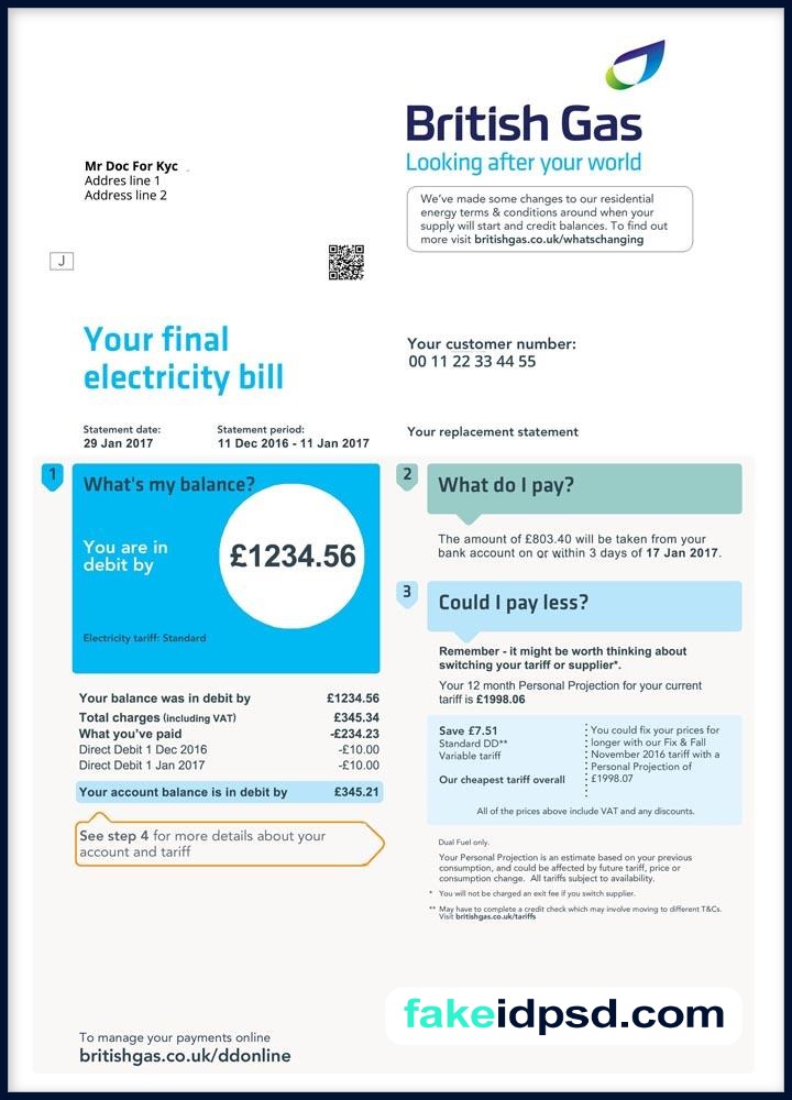 Utility Billings [British Gas] GBR