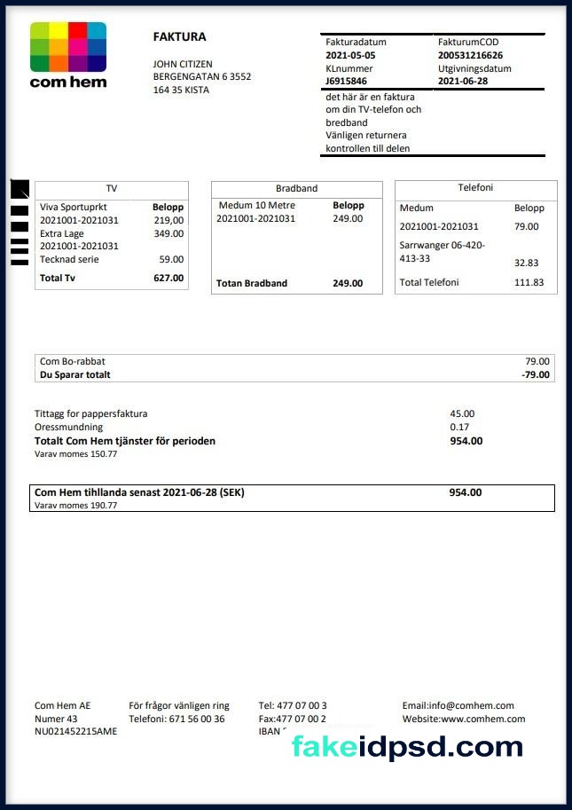 E-on Utility Bill [SWE]