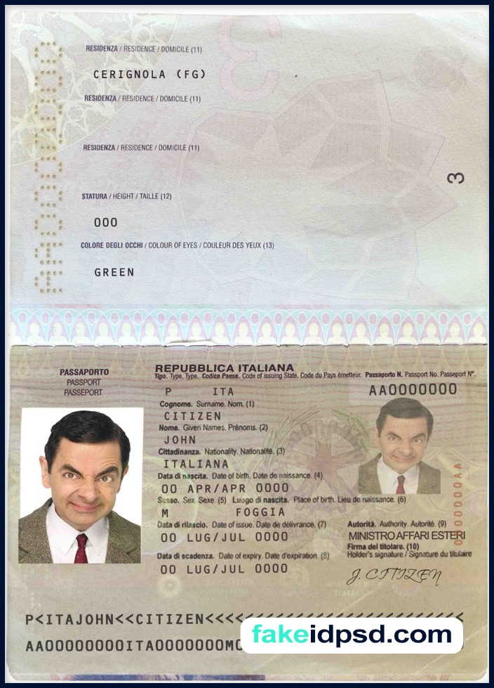 NEW Passport [Italy psd]