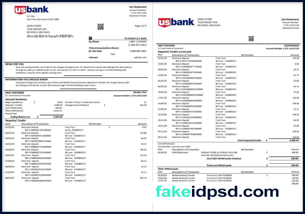 U.S.Bank Statement